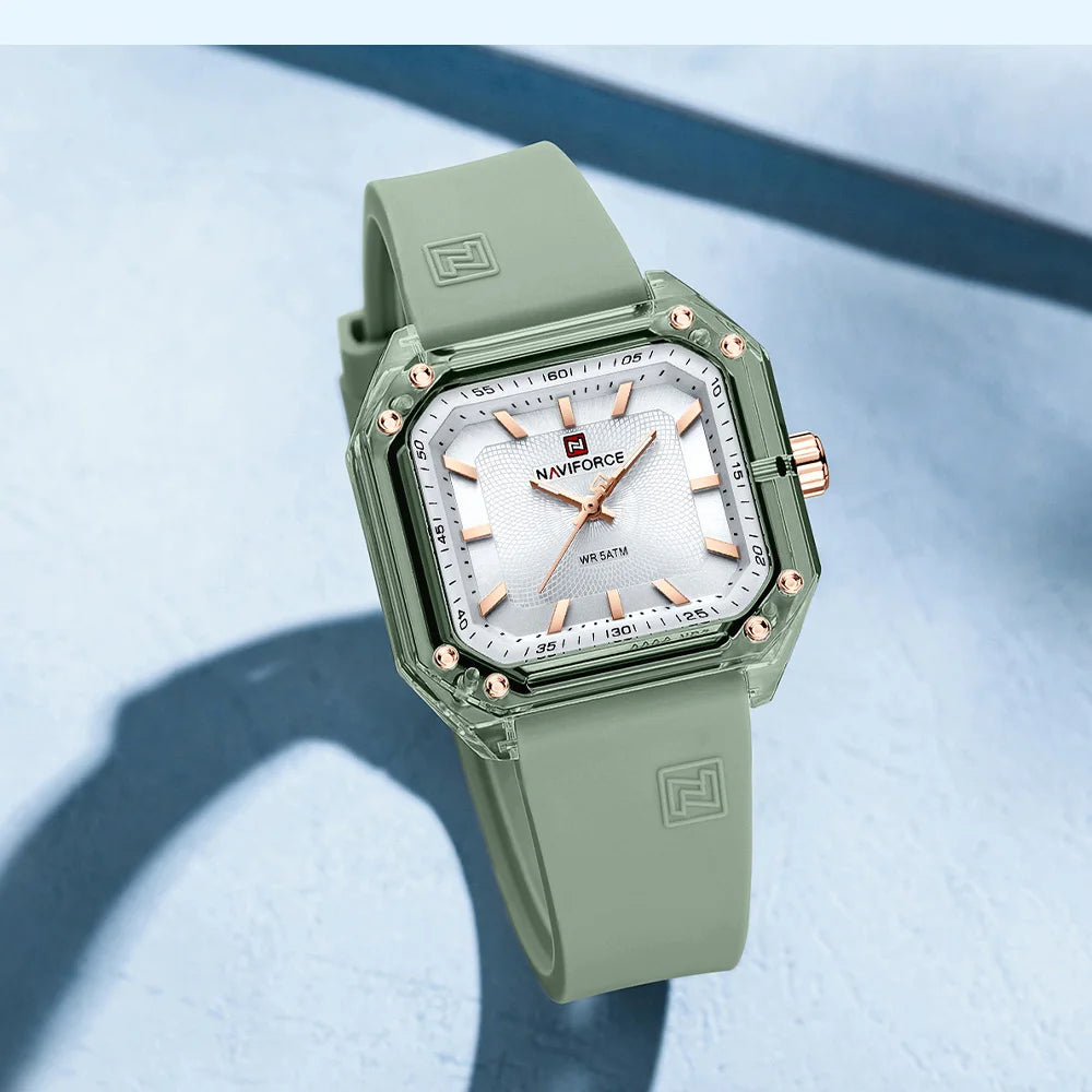 Style NAVIFORCE Watches for Women Silica Band  Quartz 50M  Wristwatch Casual Simple Personality Ladies