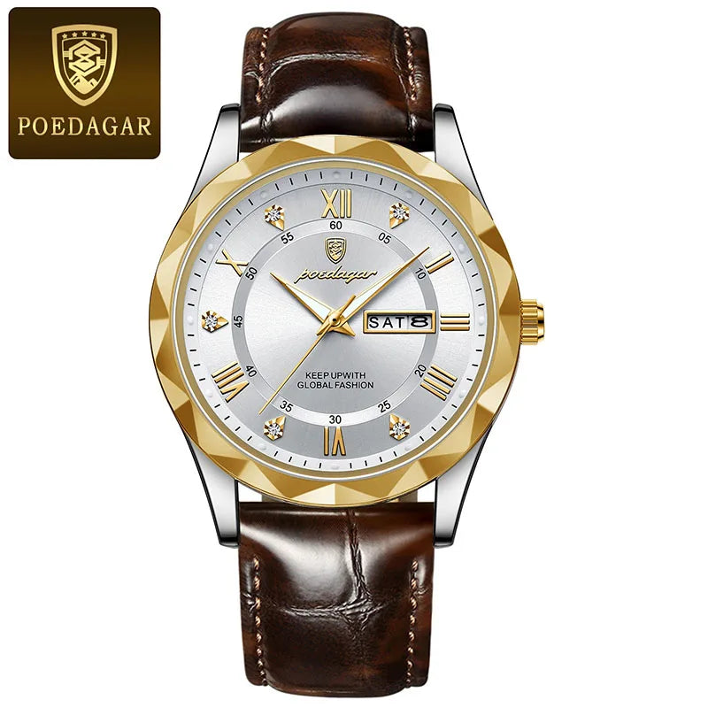 POEDAGAR Brand    Men Sport   Quartz Man   Strap  Calendar   Relógio