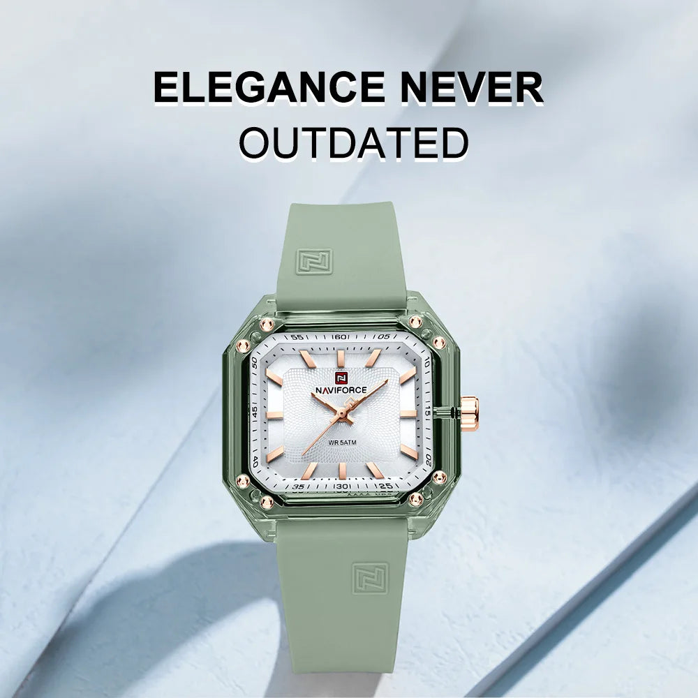 Style NAVIFORCE Watches for Women Silica Band  Quartz 50M  Wristwatch Casual Simple Personality Ladies