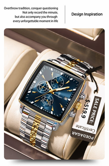 POEDAGAR  Men      Man Wristwatch Square   Quartz  Watches Reloj