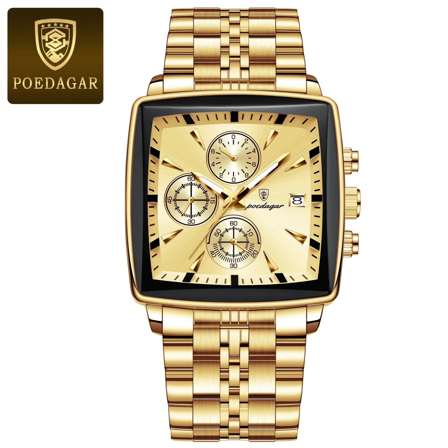 POEDAGAR  Men      Man Wristwatch Square   Quartz  Watches Reloj
