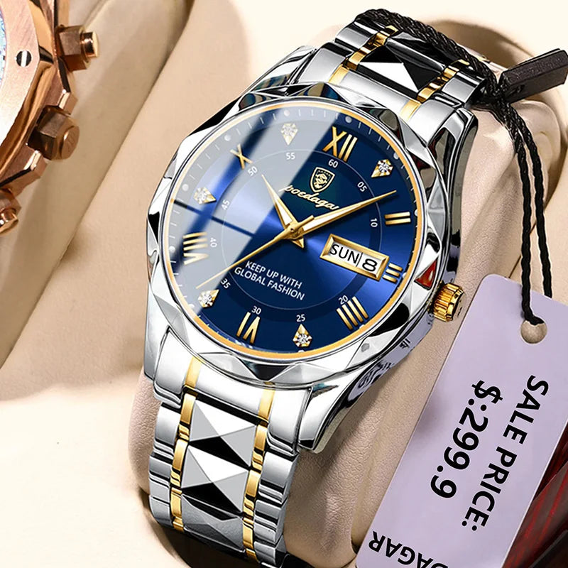 POEDAGAR Brand    Men Sport   Quartz Man   Strap  Calendar   Relógio