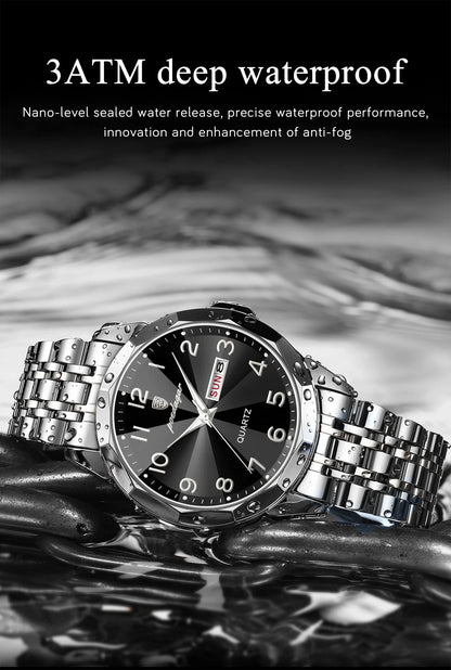 POEDAGAR Men‘s Watches Trend  Original Quartz  for Man Rhombus Mirror Waterpoof   Wristwatch  Week
