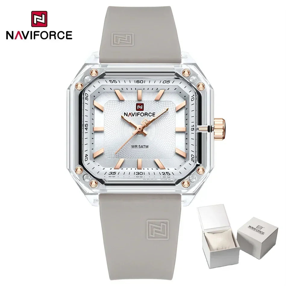 Style NAVIFORCE Watches for Women Silica Band  Quartz 50M  Wristwatch Casual Simple Personality Ladies