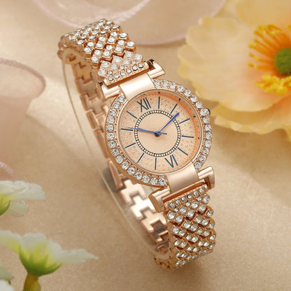 UTHAI H11   Quartz  Full Diamond  Band Water Diamond Full Sky Star Roman Pattern Bracelet Watches Girl