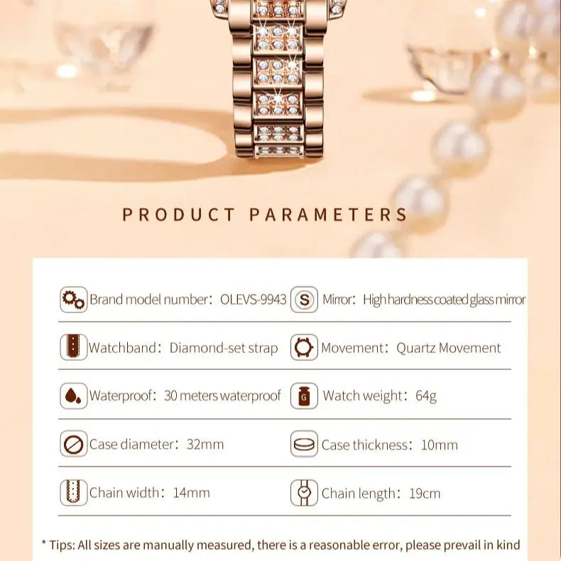 OLEVS 9943 Original Diamond  for Women  Elegant  steel  Quartz Wristwatch  Ladies' Watches