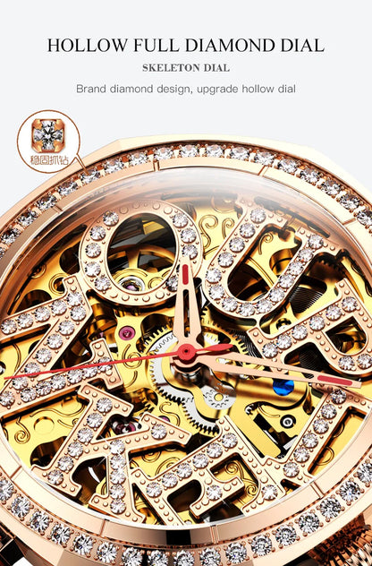 OUPINKE 3175 Women  Original Automatic Mechanical   Brand   Elegant Gift Box Girls' Diamond