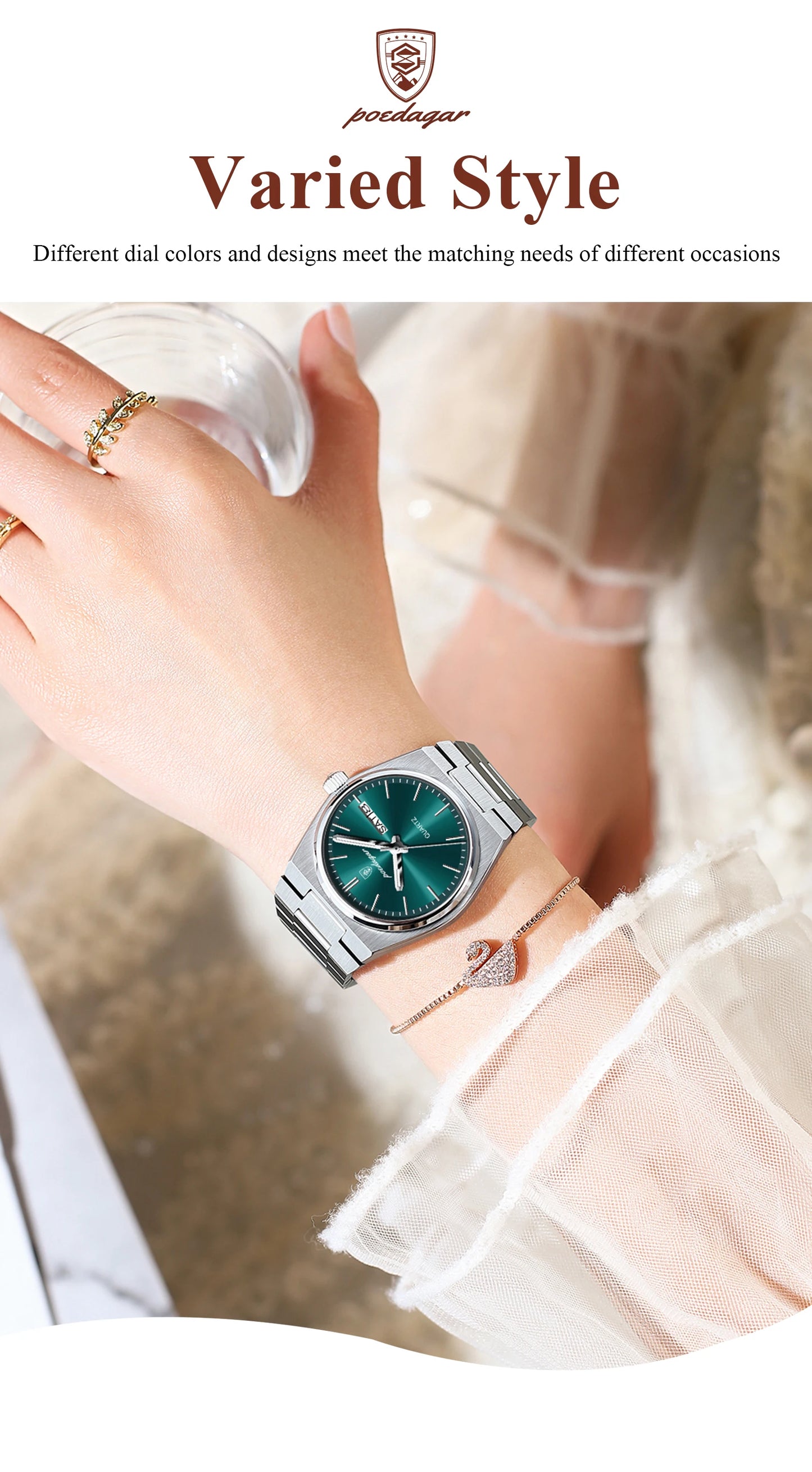 POEDAGAR   for Woman Ladies Elegant Quartz     Week    Watches