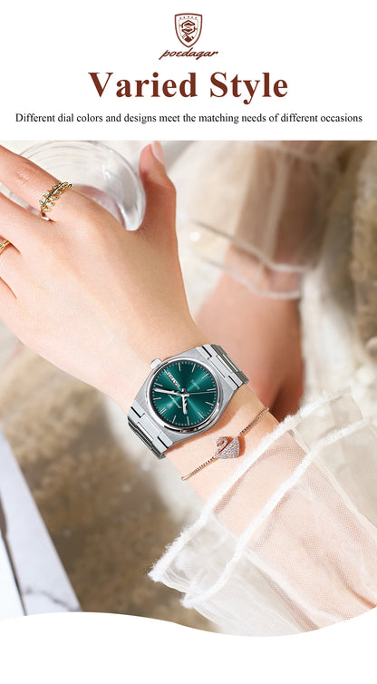 POEDAGAR   for Woman Ladies Elegant Quartz     Week    Watches