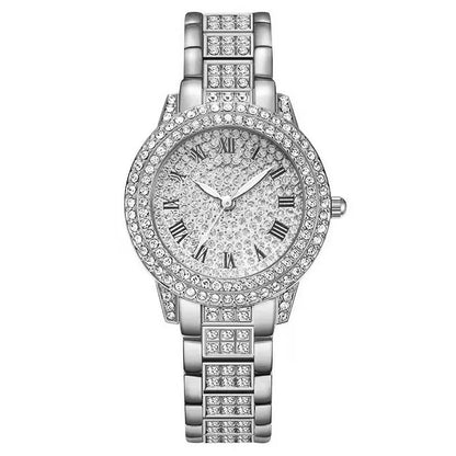 Women Wristwatches Relojes Para Mujer  Classic Golden  Women Alloy Strap Round Rhinestone Dail Quartz Watches