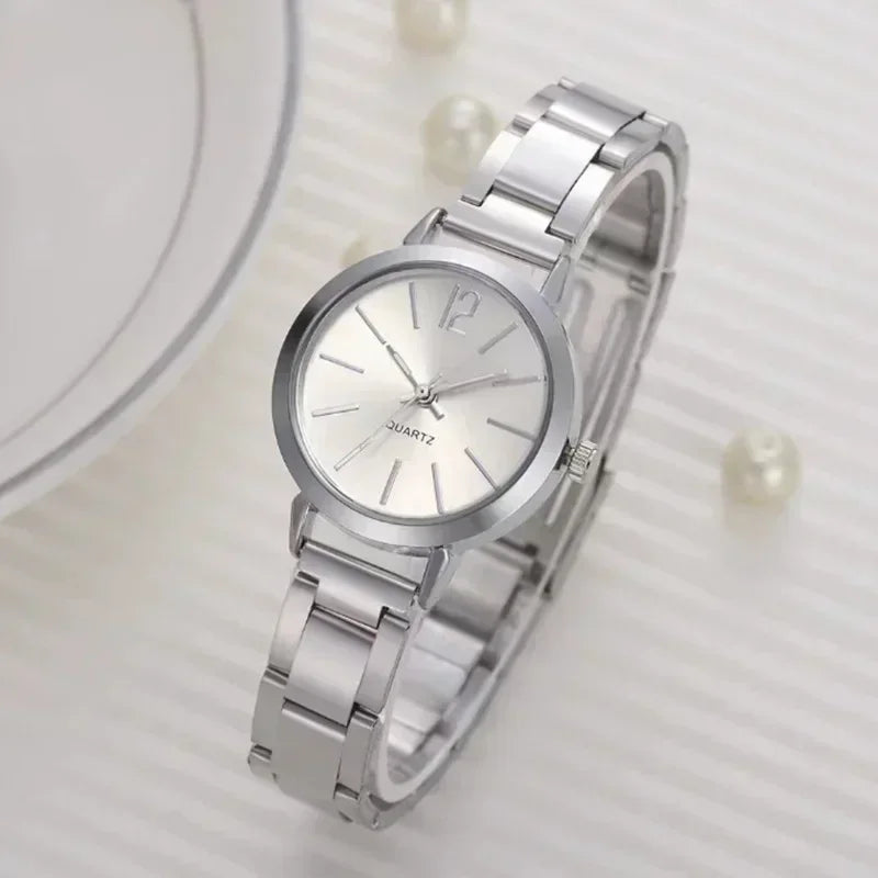 for Women Simple Round Dial   Gold Bracelet Quartz Wristwatch Students Ladies Watches Reloj Mujer