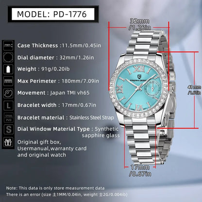 PAGANI DESIGN 2024  32MM  Wristwatch Elegant  Quartz  For Women   Watches Sapphire