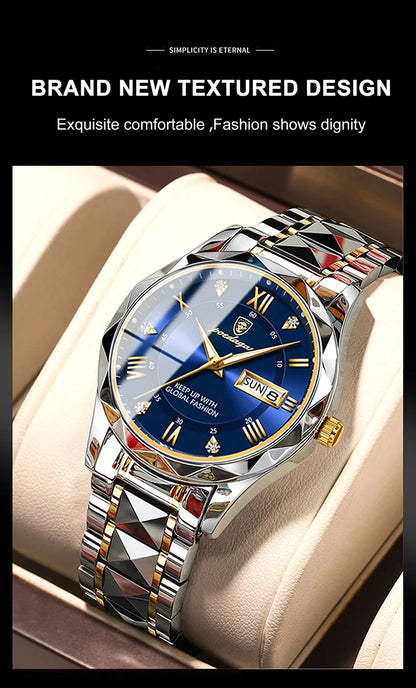 POEDAGAR Brand    Men Sport   Quartz Man   Strap  Calendar   Relógio