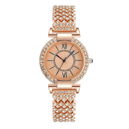 UTHAI H11   Quartz  Full Diamond  Band Water Diamond Full Sky Star Roman Pattern Bracelet Watches Girl