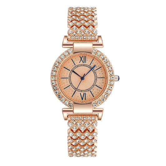 UTHAI H11   Quartz  Full Diamond  Band Water Diamond Full Sky Star Roman Pattern Bracelet Watches Girl