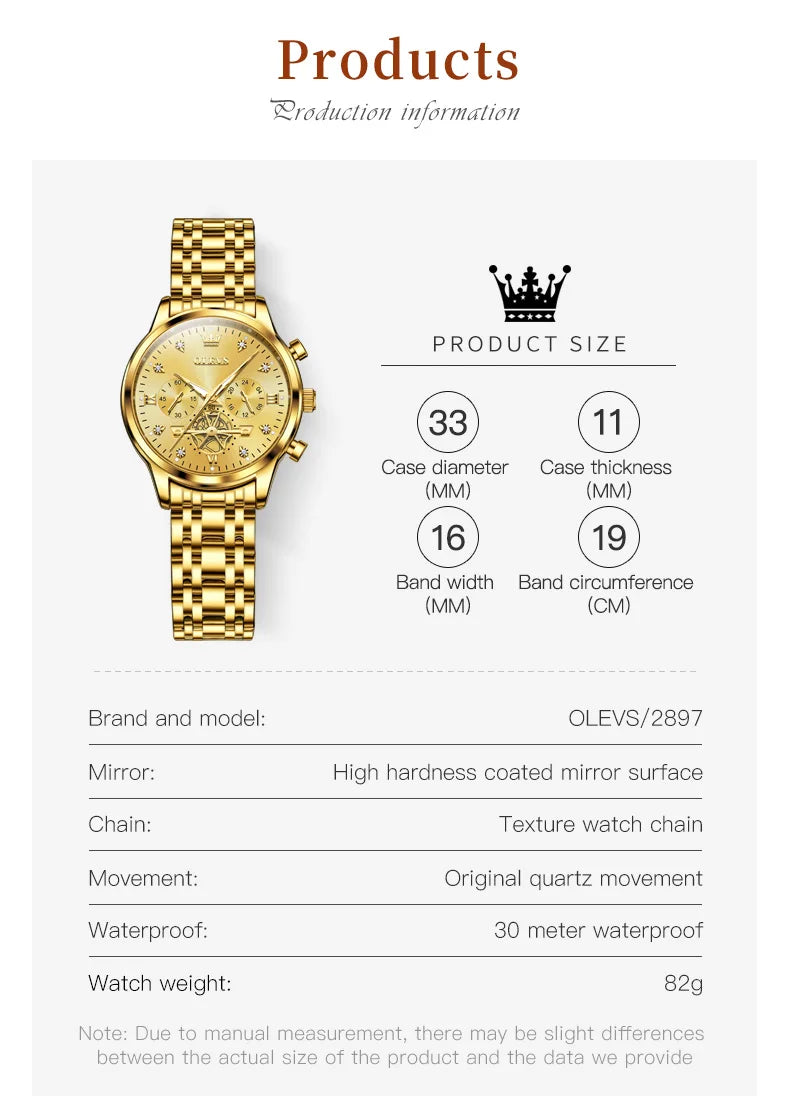 OLEVS Flywheel Skeleton Women Quartz   steel    Ladies Bracelet  for Women Set