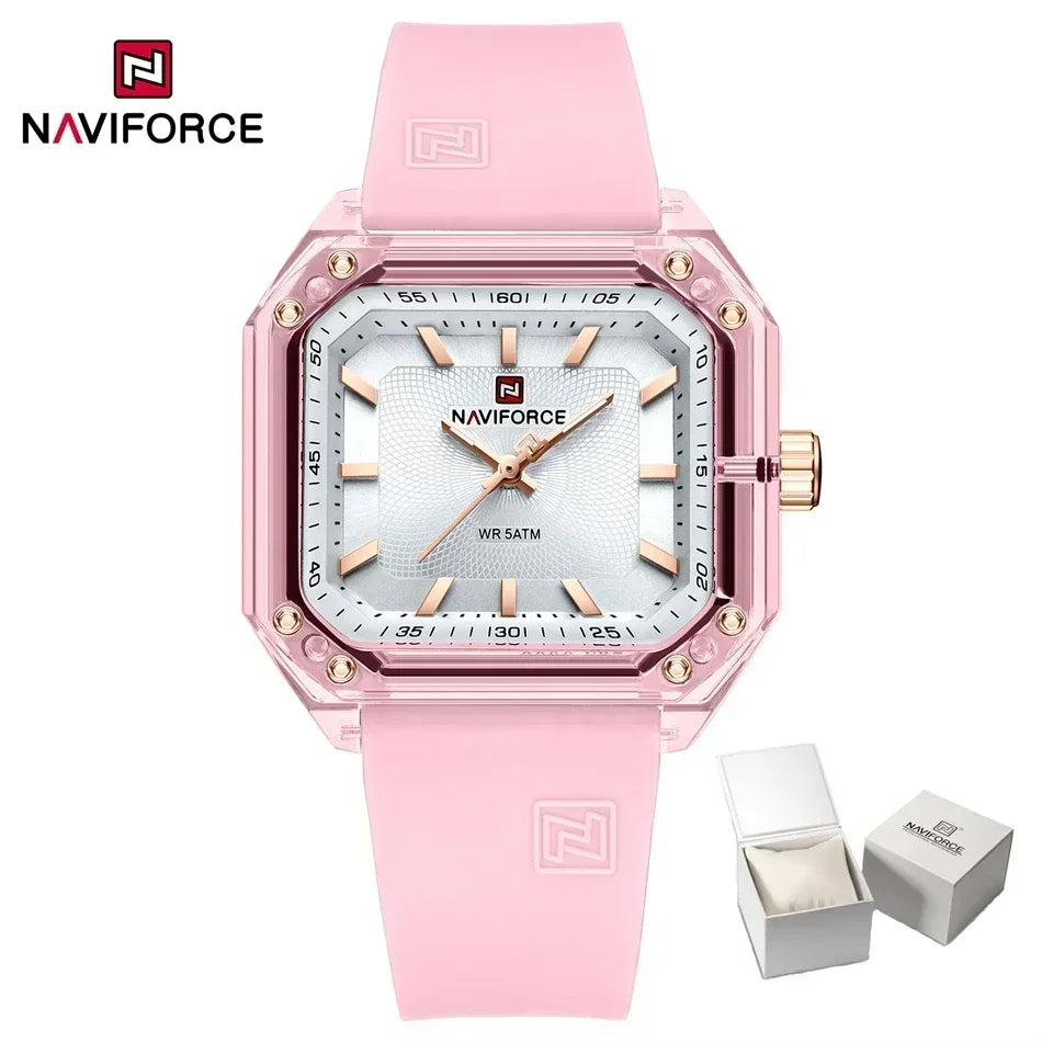 Style NAVIFORCE Watches for Women Silica Band  Quartz 50M  Wristwatch Casual Simple Personality Ladies