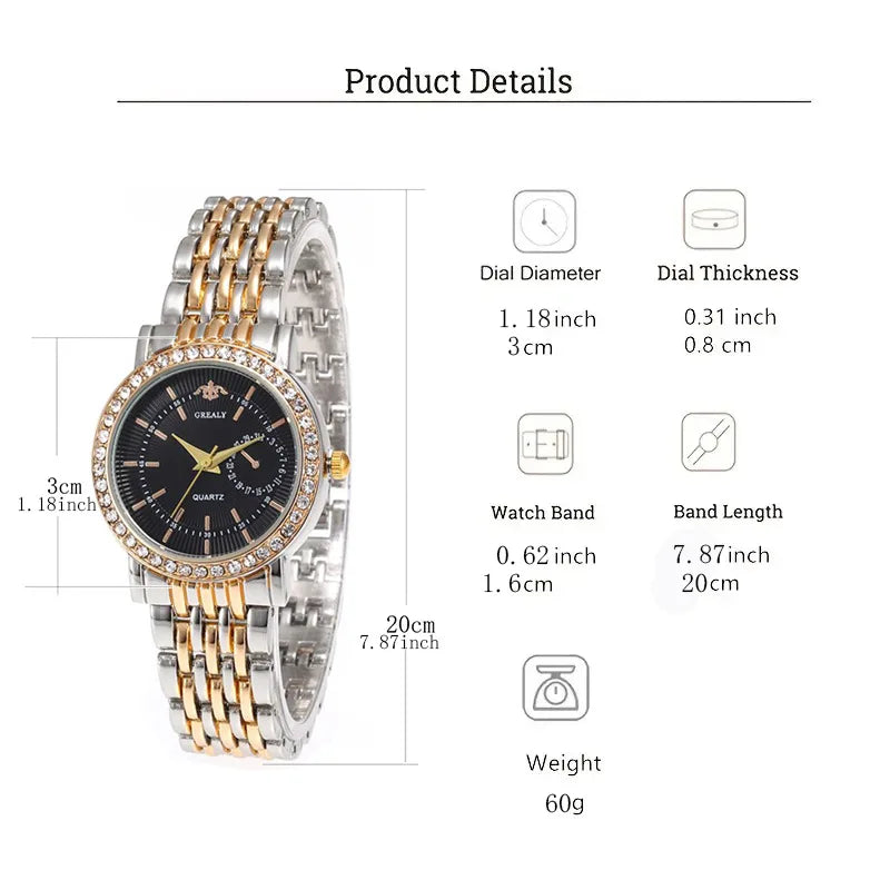 Exquisite Women Quartz    Casual Round Rhinestone Quartz  Gift For Friends Family Relogio