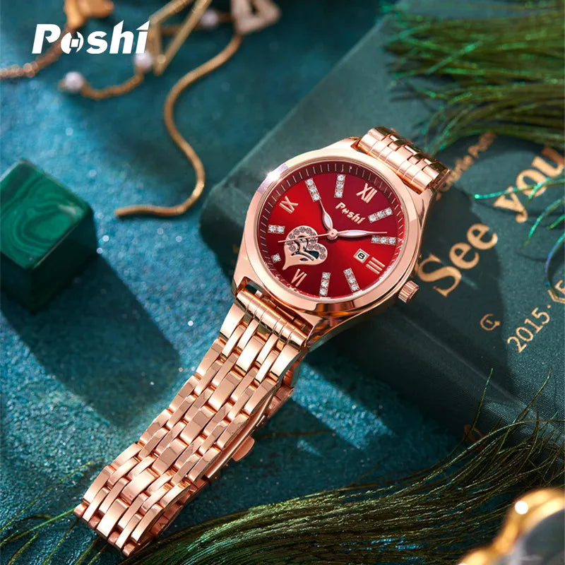 POSHI Women Watches     Ladies Wristwatch  Quarzt  Girlfriend Gift Relogio Feminino