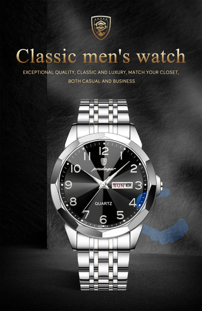 POEDAGAR Men‘s Watches Trend  Original Quartz  for Man Rhombus Mirror Waterpoof   Wristwatch  Week