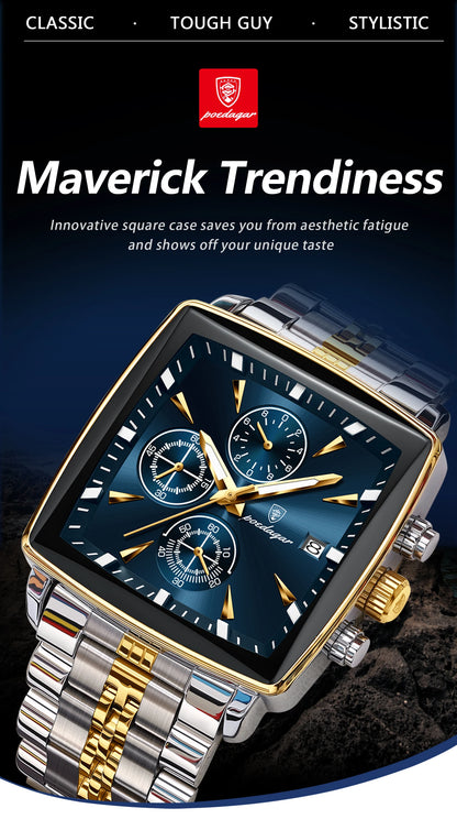 POEDAGAR  Men      Man Wristwatch Square   Quartz  Watches Reloj