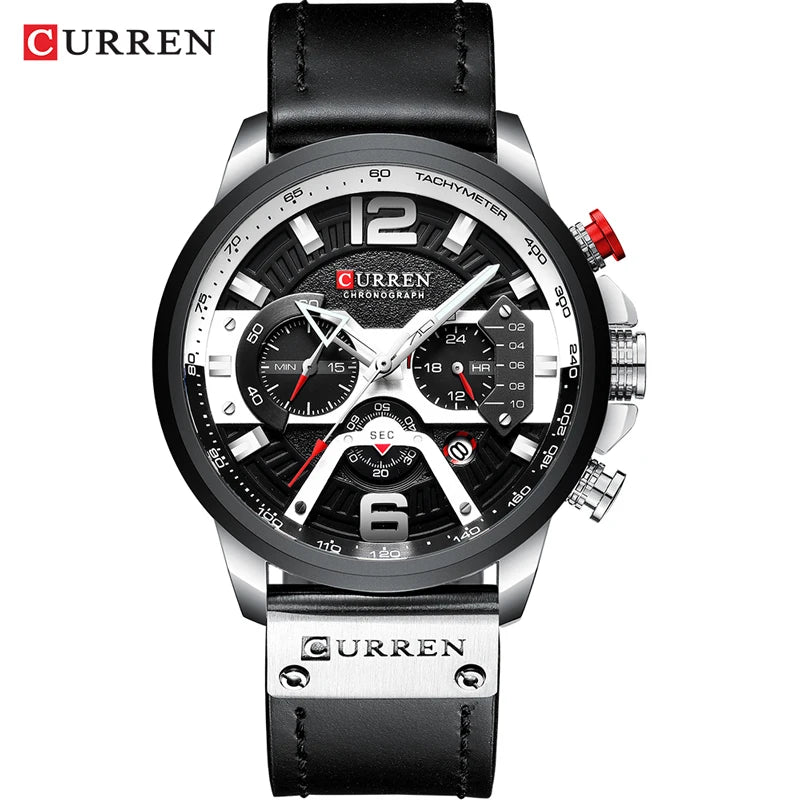 CURREN Casual Sport Watches for Men Top Brand  Military Leather Wrist  Man    Wristwatch