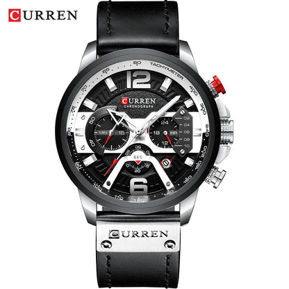 CURREN Casual Sport Watches for Men Top Brand  Military Leather Wrist  Man    Wristwatch