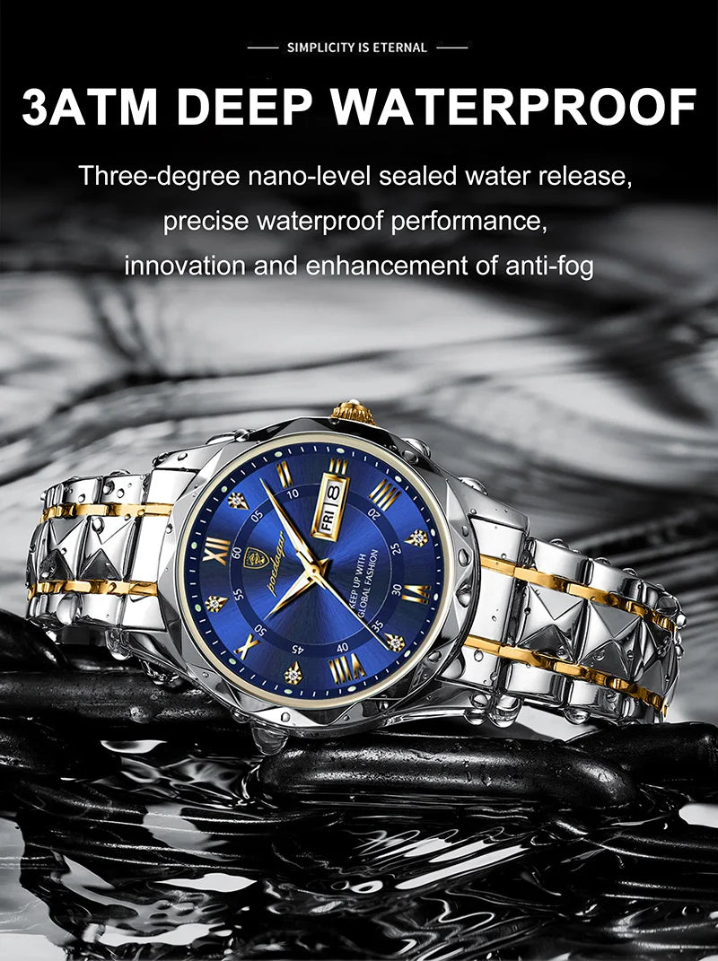 POEDAGAR Brand    Men Sport   Quartz Man   Strap  Calendar   Relógio