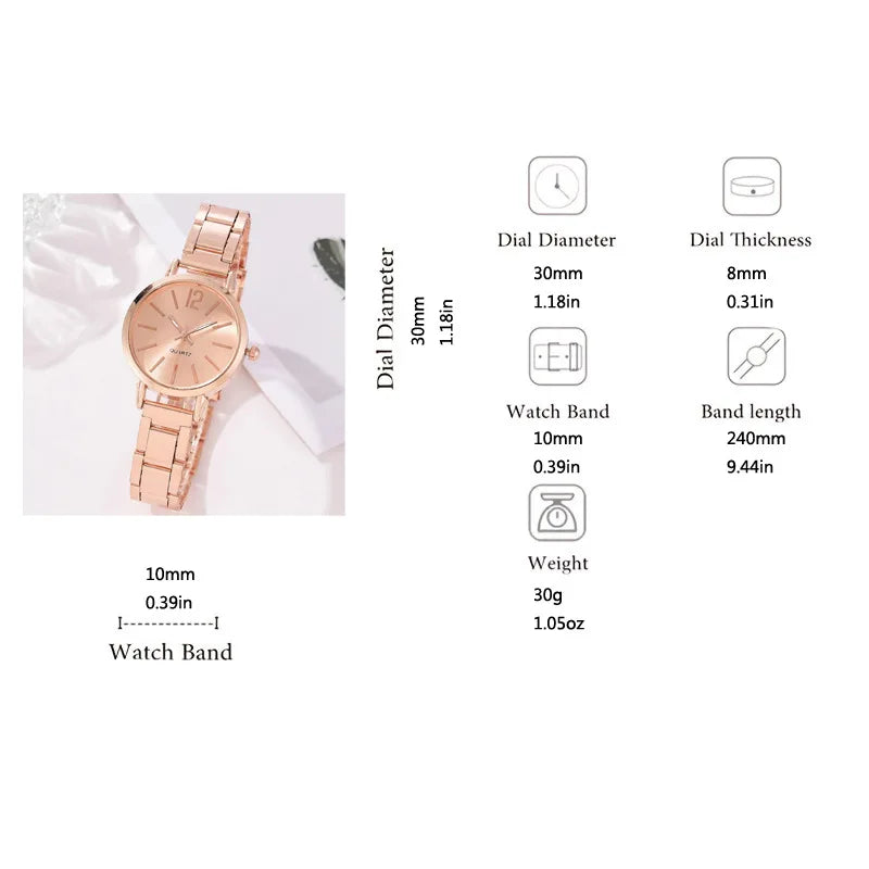 for Women Simple Round Dial   Gold Bracelet Quartz Wristwatch Students Ladies Watches Reloj Mujer