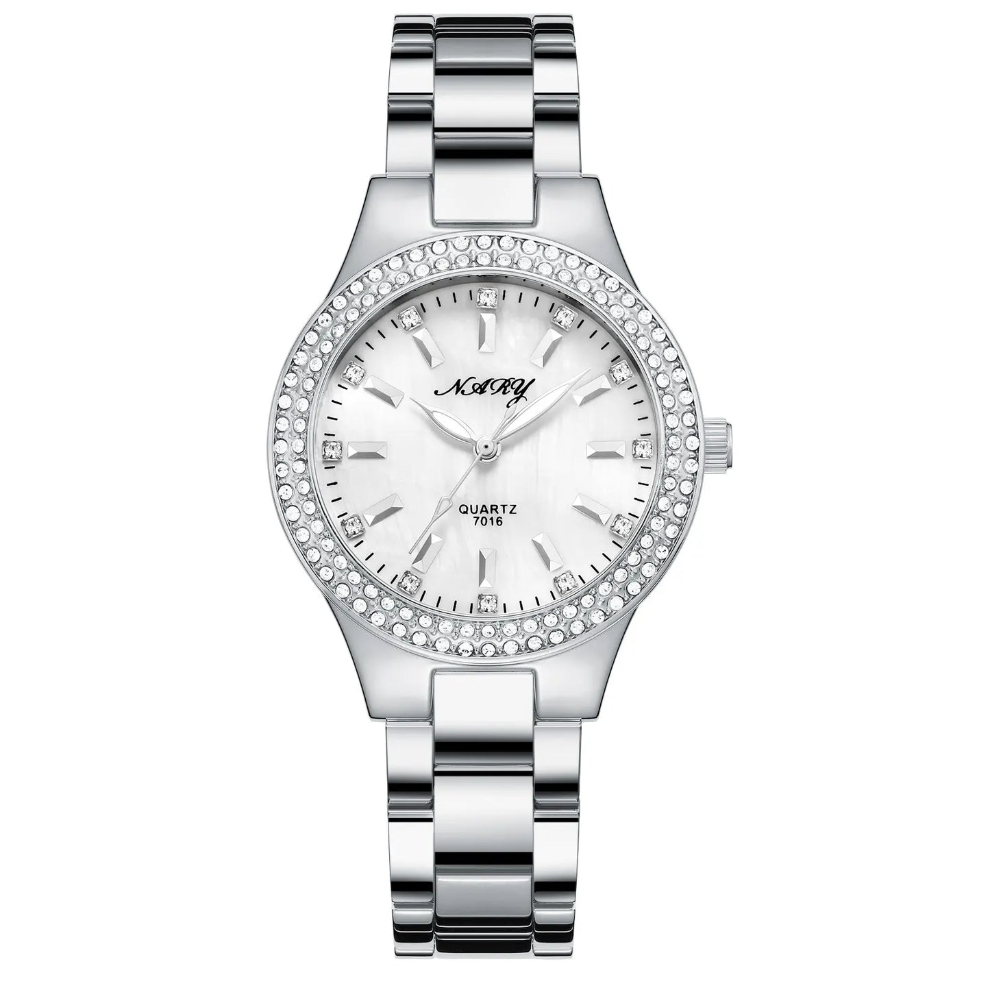 Elegant Casual Goldn  Crystal Diamond Inlaid    Silver  Quartz
