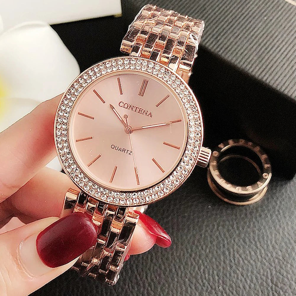 Watches    Rhinestone Women Quartz Wristwatches  Top Brand Ladies Bracelet zegarek damski