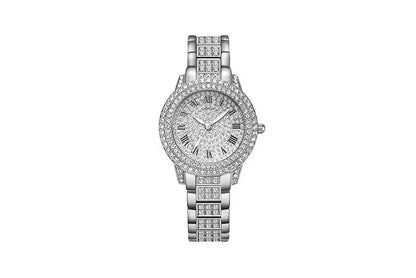 Women Wristwatches Relojes Para Mujer  Classic Golden  Women Alloy Strap Round Rhinestone Dail Quartz Watches