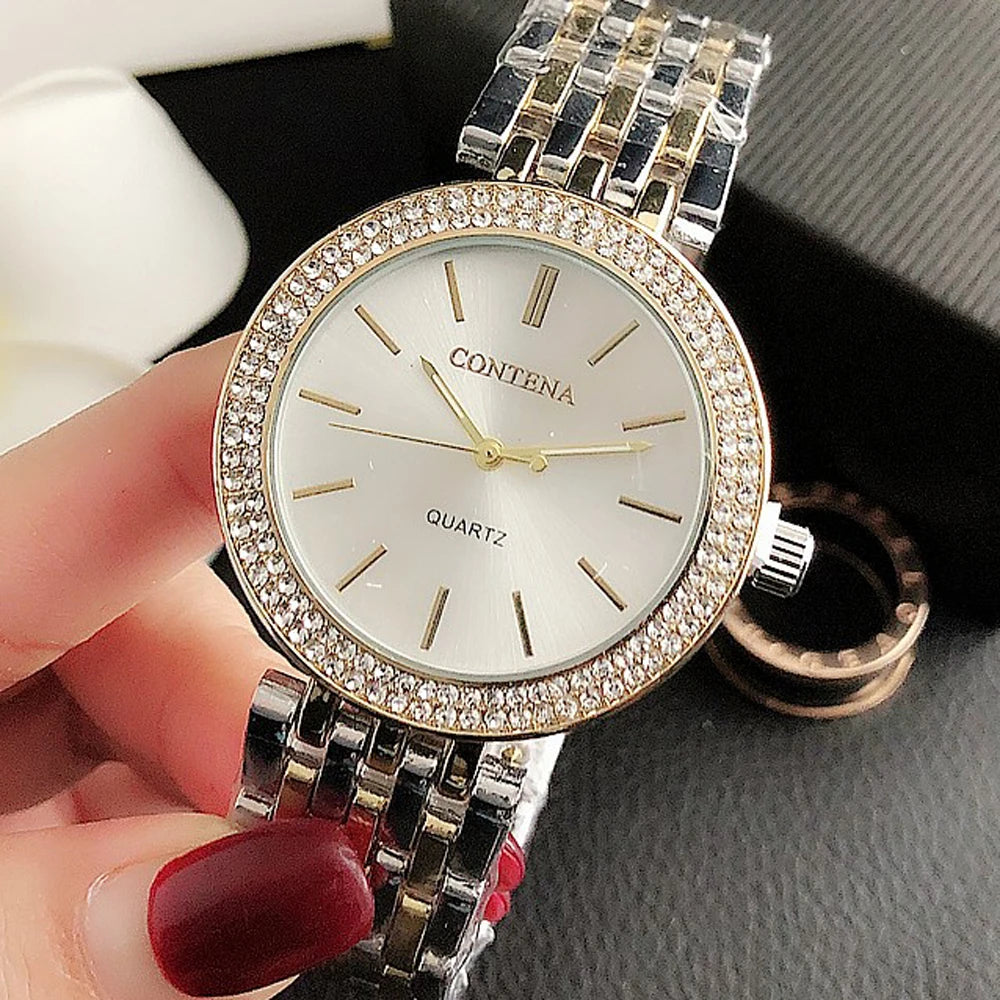Watches    Rhinestone Women Quartz Wristwatches  Top Brand Ladies Bracelet zegarek damski