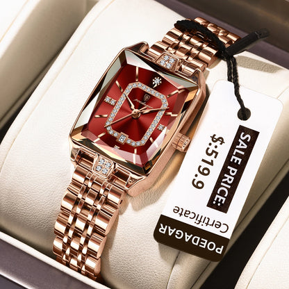 POEDAGAR Top Elegant Women Wristwatch   Ladies    Rectangle Quartz  Watches  Reloj