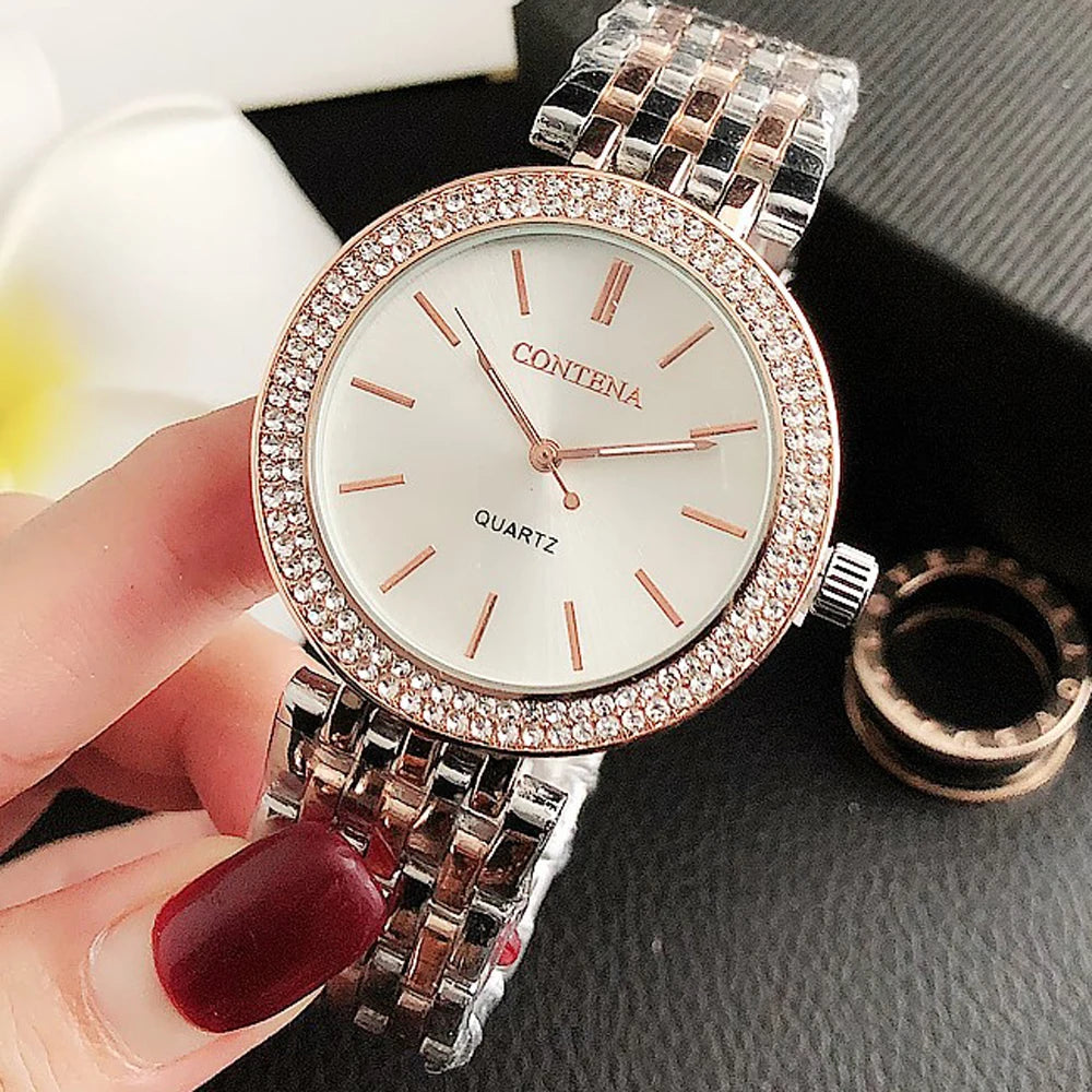 Watches    Rhinestone Women Quartz Wristwatches  Top Brand Ladies Bracelet zegarek damski