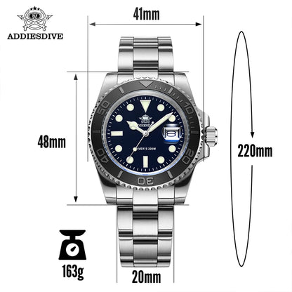 ADDIESDIVE Luxurious  Analog Quartz  BGW9  20 Bar   Diving   Men Watches H3