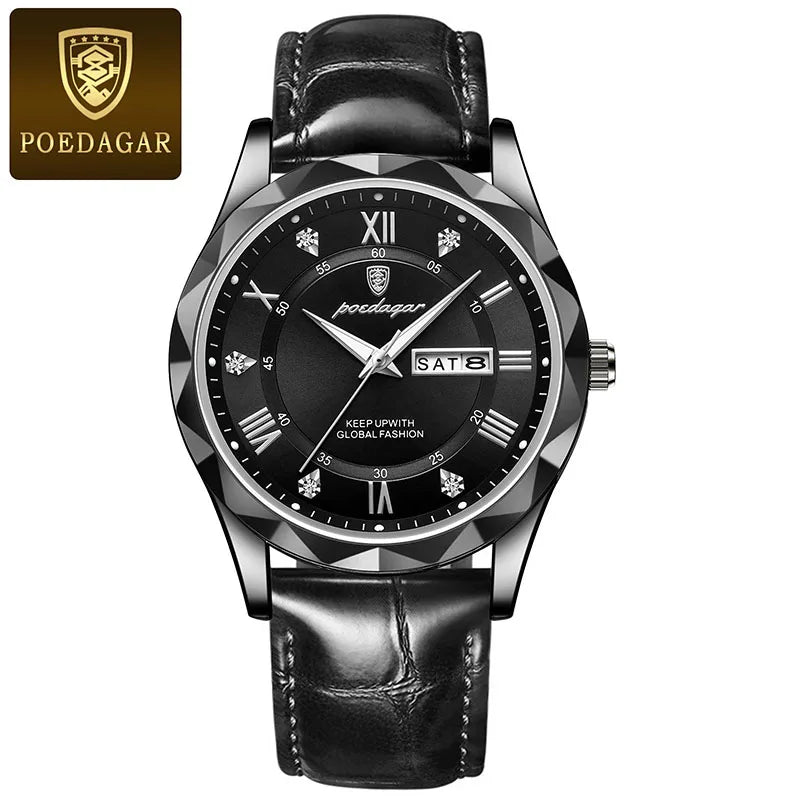 POEDAGAR Brand    Men Sport   Quartz Man   Strap  Calendar   Relógio
