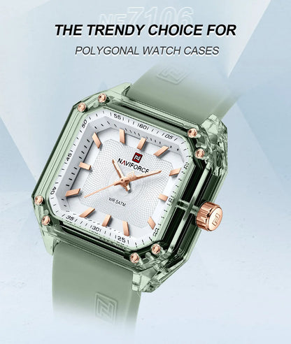 Style NAVIFORCE Watches for Women Silica Band  Quartz 50M  Wristwatch Casual Simple Personality Ladies