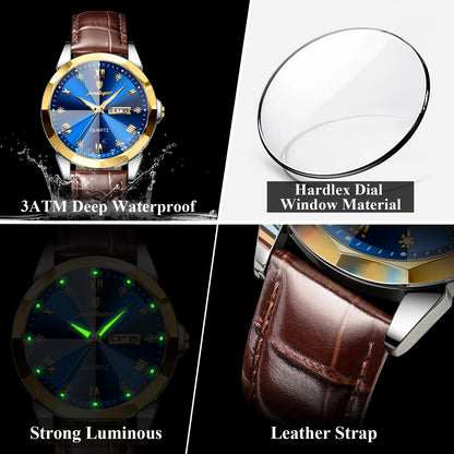 POEDAGAR  Man Wristwatch High Quality Quartz   Men     Week Leather  Watches