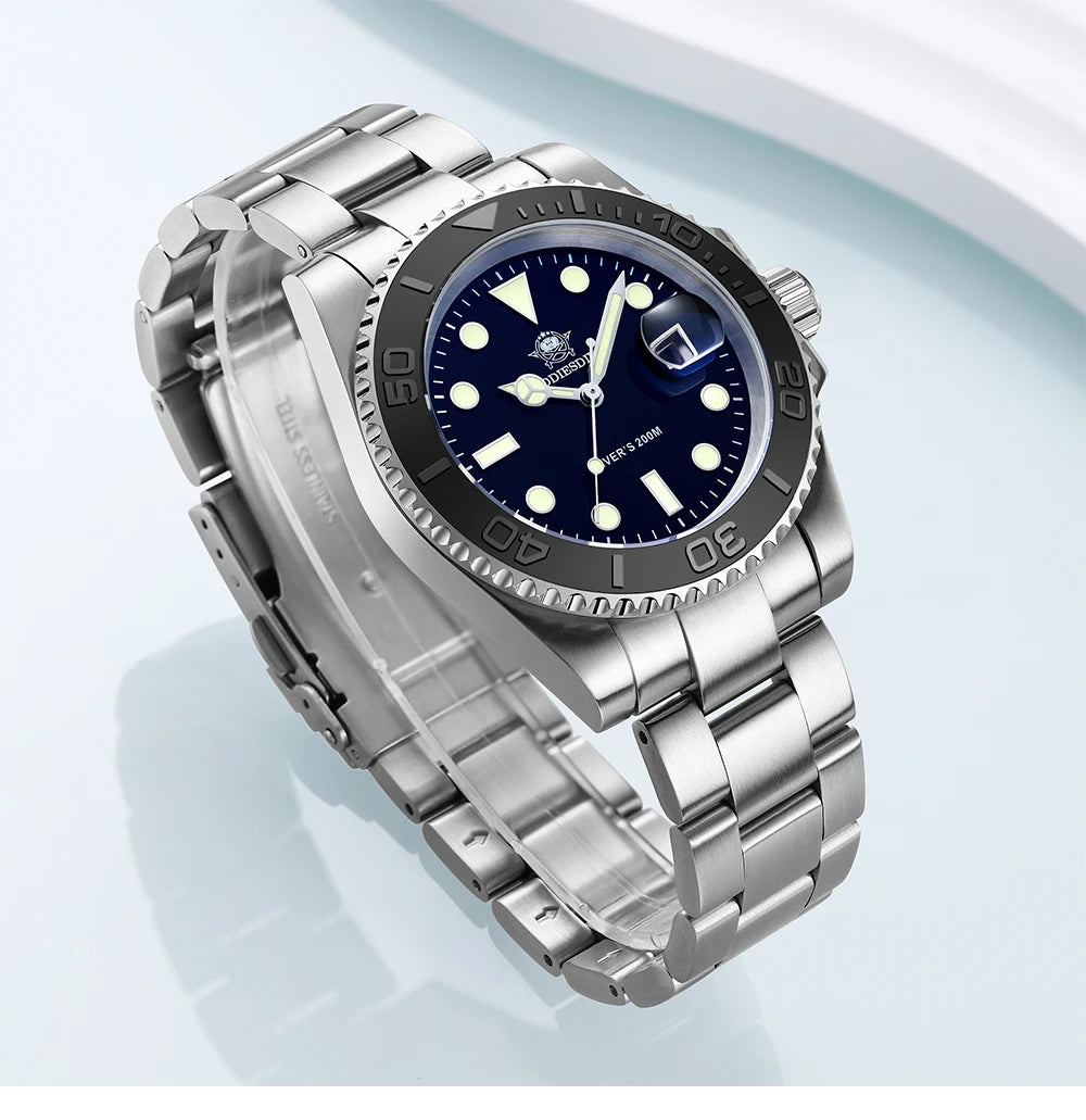 ADDIESDIVE Luxurious  Analog Quartz  BGW9  20 Bar   Diving   Men Watches H3
