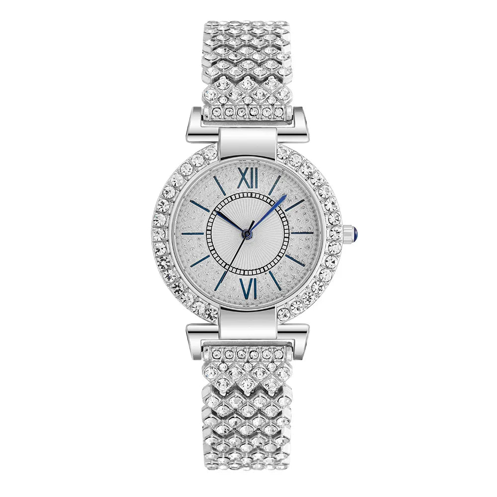 UTHAI H11   Quartz  Full Diamond  Band Water Diamond Full Sky Star Roman Pattern Bracelet Watches Girl