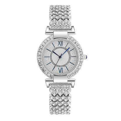 UTHAI H11   Quartz  Full Diamond  Band Water Diamond Full Sky Star Roman Pattern Bracelet Watches Girl